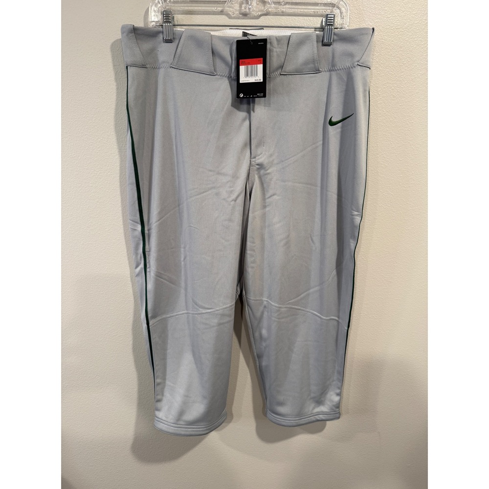 Nike Men's Baseball Softball Pants Grey Green Stripe Engineered Team L BQ8021059